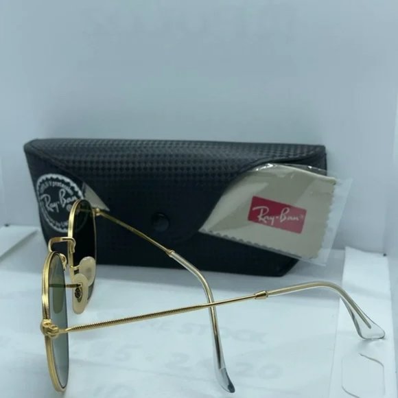 Brand New & Auth Rayban Round Rb3447 Gold with Green 50 - Picture 7 of 8